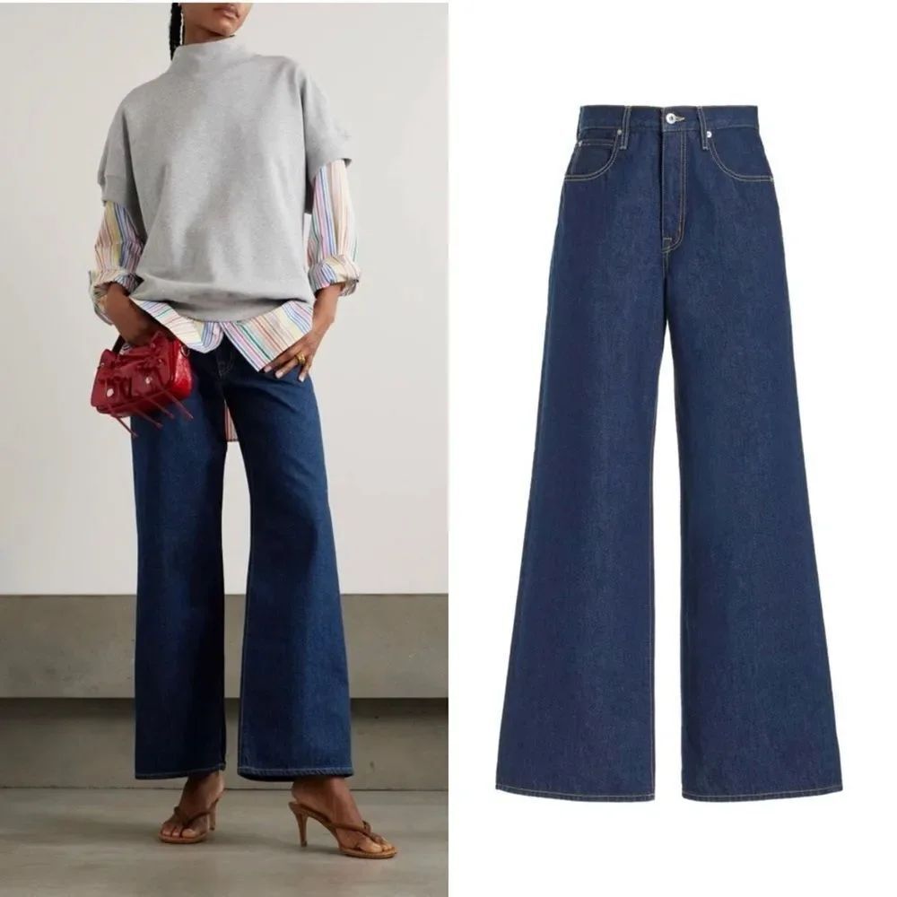 SLVRLAKE Eva wide leg jeans in “Midnight Mile” dark wash
